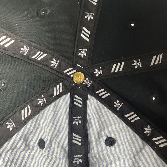 Adidas Trefoil Hat Cap Womens Adjustable Black White Strapback Retro Relaxed - Picture 9 of 10